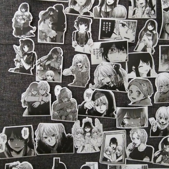 Oshi No Ko Sticker Set 70 pcs Black and White - Picture 3 of 6
